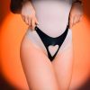 Önü Açık Kalpli Fantazi G-String, Deri Külot Harness - APFT1277