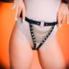Önü Açık Zincirli G-String Harness, Fantazi Deri Külot - APFT1278