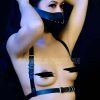 Şık Deri Seksi Maske Ve Göğüs Harness Takım - APFT1315