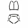 Siyah Harness Takım Deri Metal Halka Detaylı - APFT480