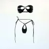 Siyah Harness Takım Parlak Vinil Metal Halka Detaylı - APFT1395