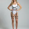 Siyah Harness Takım Suni Deri Ayarlanabilir Vücut Seti - APFT274