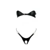 Siyah Harness Takım Suni Deri Zincir Detaylı Bralet Alt Takımı - APFT1234