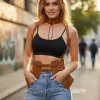 Taba Kadın Kemer Geniş Korse Stil Tokalı Bel Aksesuarı - APFT622