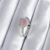 Bouquet Bouqtique Pirinç Gümüş Renk Pembe Zirkon Taş Kalp Charm Model Kadın Yüzük BQT35BYK2859