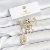 Bouquet Bouqtique Pirinç Gold Renk Göz ve Kutup Yıldızı Model YSX Trio Küpe Seti BQT35BKP11556