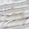 Bouquet Bouqtique Zirkon Taşlı Gold Renk Tek Taş Model 3'lü Kadın Bileklik Kombini BQT35BB8351