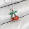 Bouquet Bouqtique Pirinç Zirkon Taşlı Kiraz Model Gümüş Renk Kadın Kolye BQT35BKO10421