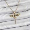 Bouquet Bouqtique 316L Çelik Zincir Gold Renk Yusufçuk Model Zirkon Taşlı Kadın Kolye BQT35BKO10887