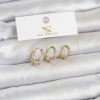 Bouquet Bouqtique Pirinç Gold Renk Nazarlı Model 3'lü Kadın Küpe BQT35BKP11711