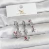 Bouquet Bouqtique Pirinç Gümüş Renk Çiçek Model 3'lü Kadın Küpe BQT35BKP11716