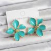 Bouquet Bouqtique Turkuaz Mineli Çiçek Model Pirinç Kadın Küpe BQT35BKP11724