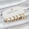 Bouquet Bouqtique 316L Çelik Gold Renk 6'lı Set Kalp Form Kadın Küpe BQT35BKP11737