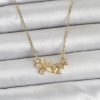 Bouquet Bouqtique 316L Çelik Zincir Gold Renk Çiçek ve Kelebek Model Kadın Kolye BQT35BKO11038