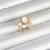 Bouquet Bouqtique 316L Çelik Gold Renk Sedefli Vintage Kadın Yüzük BQT35BYK4171
