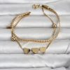 Bouquet Bouqtique 316L Çelik Gold Renk Ezme Zincir ve Kalpli Kadın Bileklik BQT35BB8390