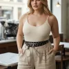 Büyük Beden Siyah Kadın Kemer Zincir ve Halka Detaylı Kombin Tamamlayıcı - APFT731
