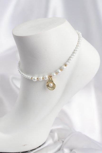 Bouquet Bouqtique Beyaz İnci İstiridyeli Model Halhal BQT35HH1670