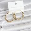 Bouquet Bouqtique Pirinç Gold Renk Minimal Kare Halka Kadın Küpe BQT35BKP11775