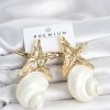 Bouquet Bouqtique Doğal Deniz Kabuğu ve Gold Renk Yıldız Model Kadın Küpe BQT35BKP11793