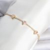 Bouquet Bouqtique Pirinç Gold Renk Pembe Damla Taş Detaylı Kadın Su Yolu Bileklik BQT35BB8480