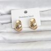 Bouquet Bouqtique 316L Çelik Gold Renk Desenli Yarım Halka Model Kadın Küpe BQT35BKP11807