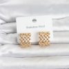 Bouquet Bouqtique 316L Çelik Gold Renk Motif Desenli Halka Kadın Küpe BQT35BKP11822