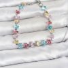 Bouquet Bouqtique Kristal Taşlı Baget Kesimli Karışık Renkli Gümüş Renk Gema Kadın Bileklik BQT35BB8532