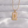Bouquet Bouqtique 316L Çelik Gold Renk Pembe Mineli El Figür Tarot Kolye BQT35BKO9031
