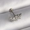 Bouquet Bouqtique 316L Çelik Gümüş Renk Dal Model Zirkon Taş Detaylı Tragus Piercing BQT35PR1343