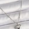 Bouquet Bouqtique 316L Çelik Gümüş Renk Zincir Love İşleme Kalp Figür Kadın Kolye BQT35BKO9779