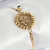 Bouquet Bouqtique 316L Çelik Nazar Boncuk Detaylı Yonca Model İtalyan Zincir Gold Renk Kadın Bileklik BQT35BB7826