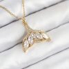 Bouquet Bouqtique 316L Çelik Zirkon Taşlı Balık Kuyruğu Model Gold Renk Kadın Kolye BQT35BKO10511