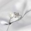 Bouquet Bouqtique Kelebek İncili Model Gümüş Renk Zirkon Taşlı Kadın Yüzük BQT35BYK4130