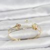 Bouquet Bouqtique Gold Renk Pirinç Zirkon Taşlı Çiçek Model Kadın Bileklik BQT35BB8523