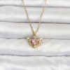 Bouquet Bouqtique 316L Çelik Zincir Gold Renk Kanatlı Kalp Model Kadın Kolye BQT35BKO11082