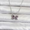Bouquet Bouqtique 316L Çelik Zincir Gümüş Renk Mor Kelebek Model Kadın Kolye BQT35BKO11101