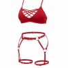 Kırmızı Jartiyer Harness Deri Tokalı Ayarlanabilir Vücut Aksesuarı - APFT770