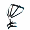 Siyah Jartiyer Harness Deri Metal Halka Detaylı Vücut Aksesuarı - APFT595