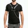 Zincir Detaylı Deri Erkek Göğüs Harness - APFTM95