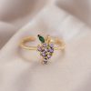 Bouquet Bouqtique Ayarlamalı Altın Renk Metal Renkli Zirkon Taşlı Üzüm Yüzük BQT35BYK2085