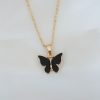 Bouquet Bouqtique Gold Kaplama Siyah Renkli Sedefli Kelebek Kolye BQT35BKO6435