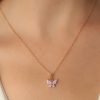 Bouquet Bouqtique Gold Lila Renk Kelebek Figür Kadın Kolye BQT35BKO6814