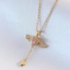 Bouquet Bouqtique 316L Çelik Gold Renk Kanatlı Kalp Model Zirkon Taş Detay Kadın Kolye BQT35BKO7411