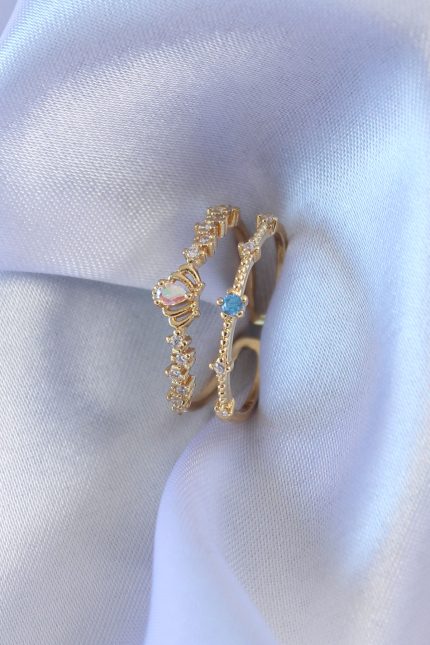 Bouquet Bouqtique Gold Renk Zirkon Taşlı Taç Figür Pirinç Kadın Yüzük BQT35BYK2706