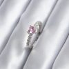 Bouquet Bouqtique Gümüş Renk Zirkon Taşlı Pembe Kristal Kalp Model Kadın Yüzük BQT35BYK2851