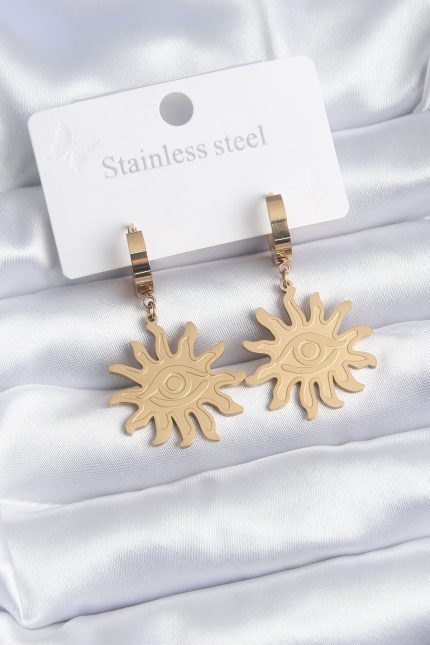 Bouquet Bouqtique 316L Çelik Gold Renk Güneş Model Göz İşleme Kadın Küpe BQT35BKP8146