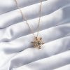 Bouquet Bouqtique 316L Çelik Gold Renk Zirkon Taşlı Kar Tanesi Projeksiyon Model Kadın Kolye BQT35BKO8073