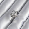 Bouquet Bouqtique Pirinç Gümüş Renk Zirkon Taş Kalp Charm Model Kadın Yüzük BQT35BYK2952