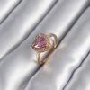 Bouquet Bouqtique Pirinç Gold Renk Pembe Zirkon Taş Kalp Charm Model Kadın Yüzük BQT35BYK2957